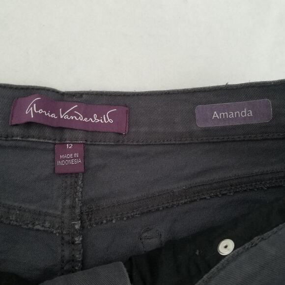Gloria Vanderbilt Amanda Jeans, Size 12 Missy Average Gray - Picture 4 of 11